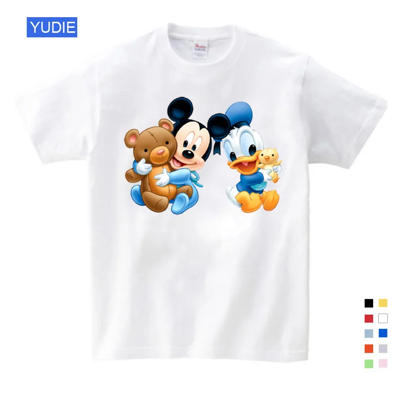 

Cartoon Summer Duck Donald Mouse Children Clothes Print Tee Tops for Boy Girls Children Clothes T Shirt Children T Shirt YUDIE