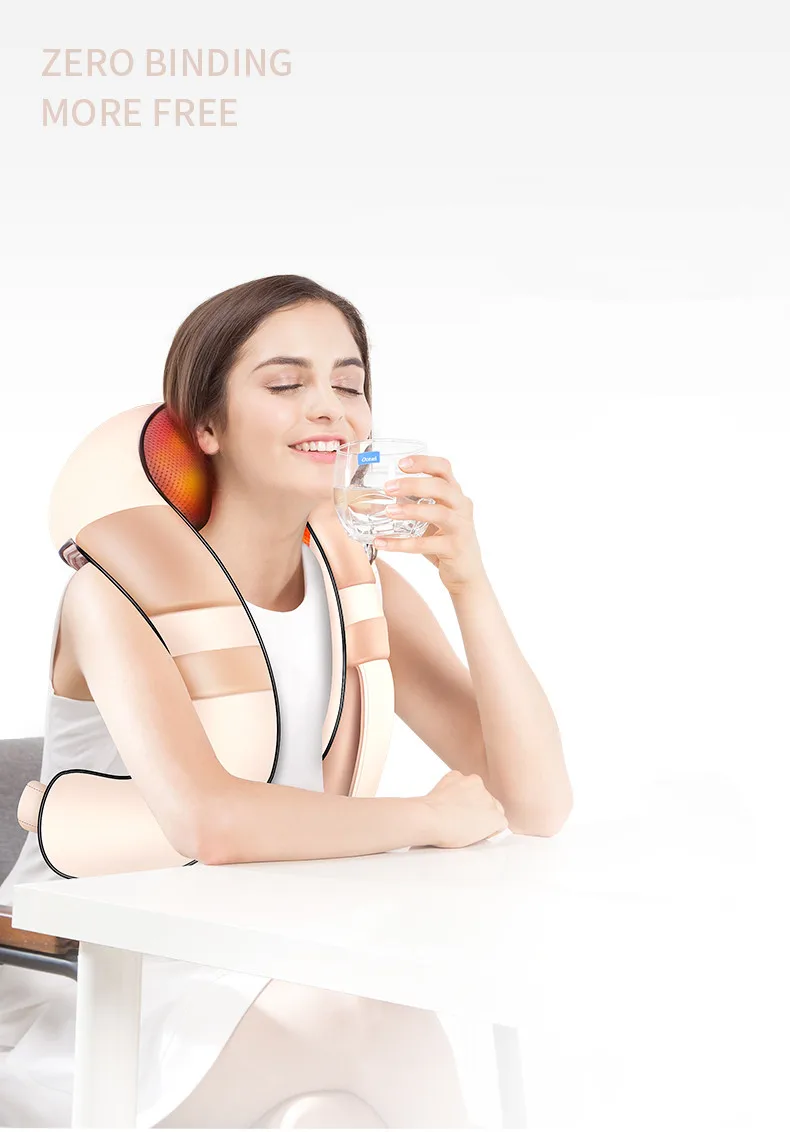 Electric Wear Mode Neck Massager Infrared Heating Massage Device Back Body Shiatsu Massage Equipment Physiotherapy Device