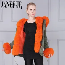 Wholesale New Arrival Removable Faux Fur Lined Large Fox Fur Collar Cuff Trimming Jacket Parka Coat