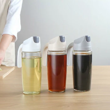 

600ml Spice Glass Oil Bottle Soy Sauce Vinegar Spice Jar Condiment Bottle Kitchen Accessories Oil Seasoning Jar 1PC