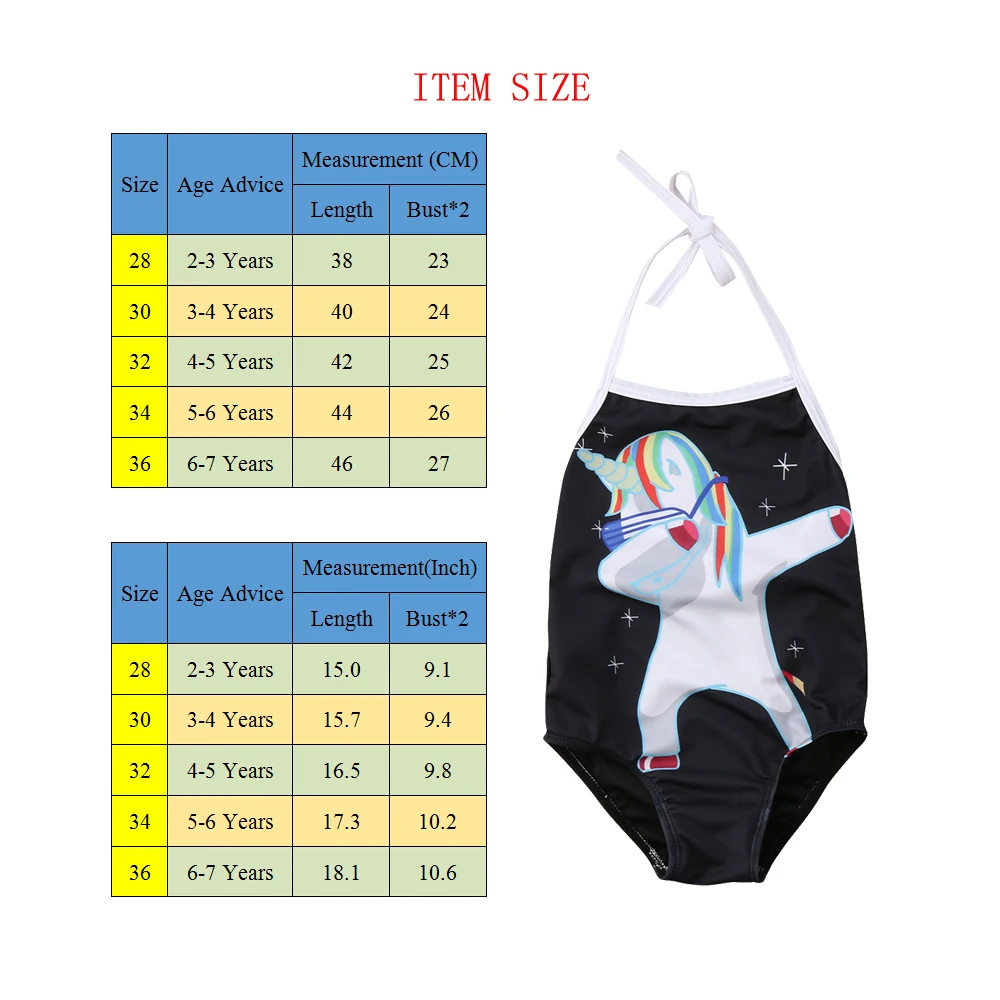 unicorn swimsuit size 10