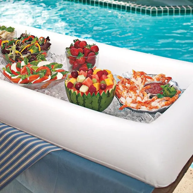 Summer Party Inflatable Salad Bar Buffet Ice Bucket Outdoor Swimming Summer Party Inflatable Salad Bar Buffet Ice Bucket Outdoor Swimming Pool Decoration Food Supplies Toy Fun
