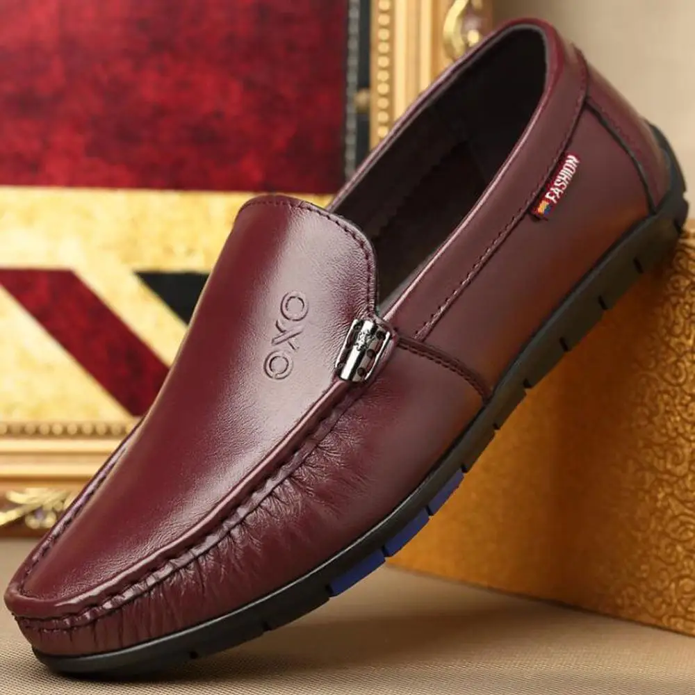 ZJNNK/Новые мужские лоферы из хорошей кожи; мужская повседневная обувь ручной работы; модная обувь; chaussure homme; мягкая обувь; zapatos hombres; обувь из натуральной кожи; Z829 - Цвет: Wine Red