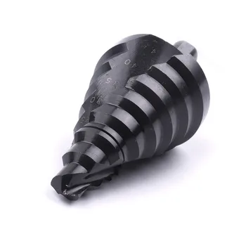 

HSS 4241 Spiral Groove Cone Step Drill Bit Tool Nitride Coated 10-45MM