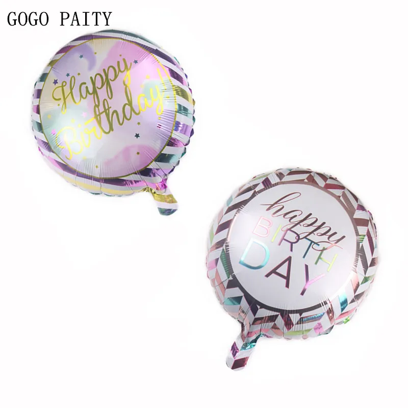 

GOGO PAITY New 18-inch round happy birthday aluminum balloon birthday party decoration balloon high quality