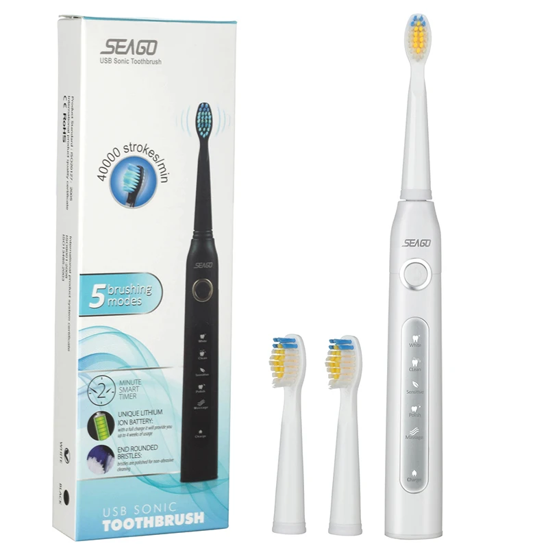 New Sonic Electric Toothbrush US Charge Rechargeable Tooth Brushes with 3pcs Replacement Heads for Adult Timer Brush SG-507 New Sonic Electric Toothbrush US Charge Rechargeable Tooth Brushes with 3pcs Replacement Heads for Adult Timer Brush SG-507