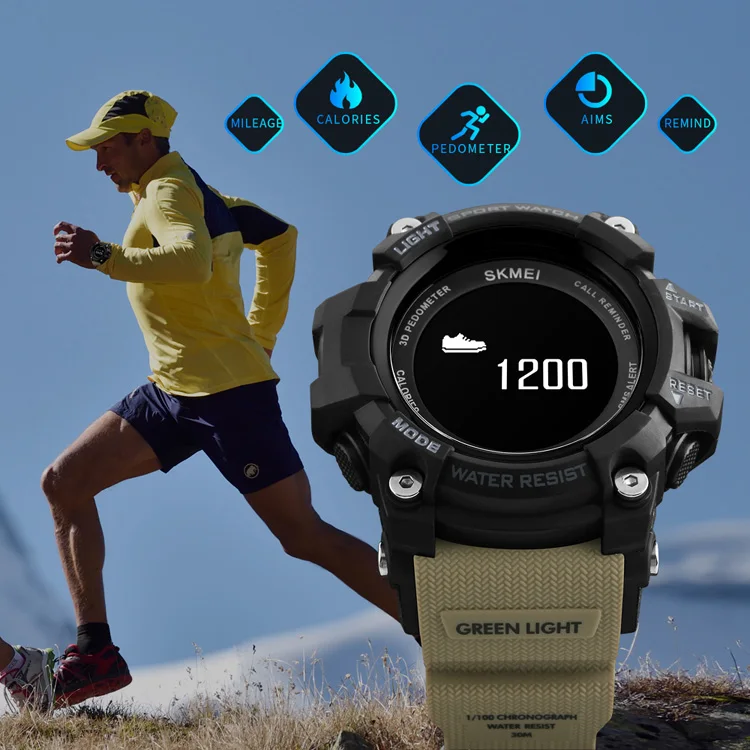 SKMEI Smart Watch Men Heart Rate Sport Watches Bluetooth Pedometer Calorie Top Luxury Brand Digital Wristwatch Relogio Masculino smart sport watch men women smart wrist heart rate waterproof bluetooth gold luxury digital watches android relogio masculino