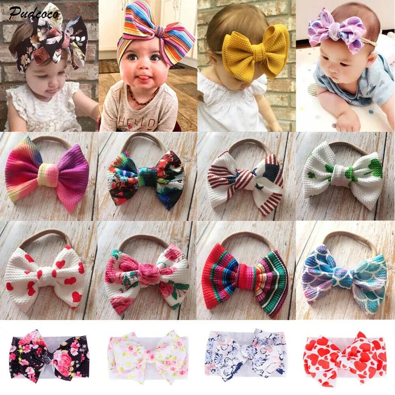 

2019 Brand Girls Boys Baby Toddler Headband Hair Band Headwear Head Fashion Floral Accessories Wrap Photography Props 14 Colors