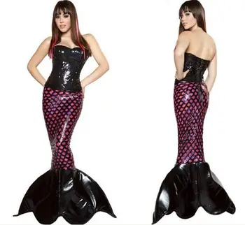 

Free shipping 2016 new halloween party costume Womens Deluxe Little Mermaid Style Costume S-XL