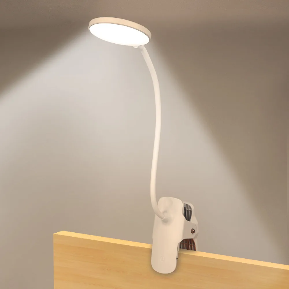 LED clip on table lamp 3 modes bracket USB power supply dimmable eye