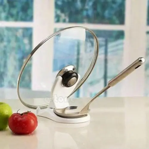 

Spoon Pot Lid Shelf Cooking Storage Kitchen Decor Tool Stand Holder New