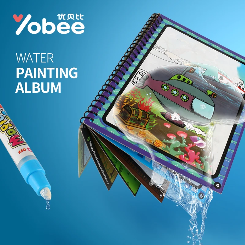 8 Themed Boards Magic Kids Reveal Coloring Books Water Draw Exercise