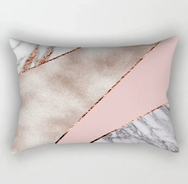 Розовый мраморный геометрический чехол для подушки домашний декор бархатное покрытие для подушки 30*50 см декоративный шеврон чехол для подушки Pillowsham - Цвет: O