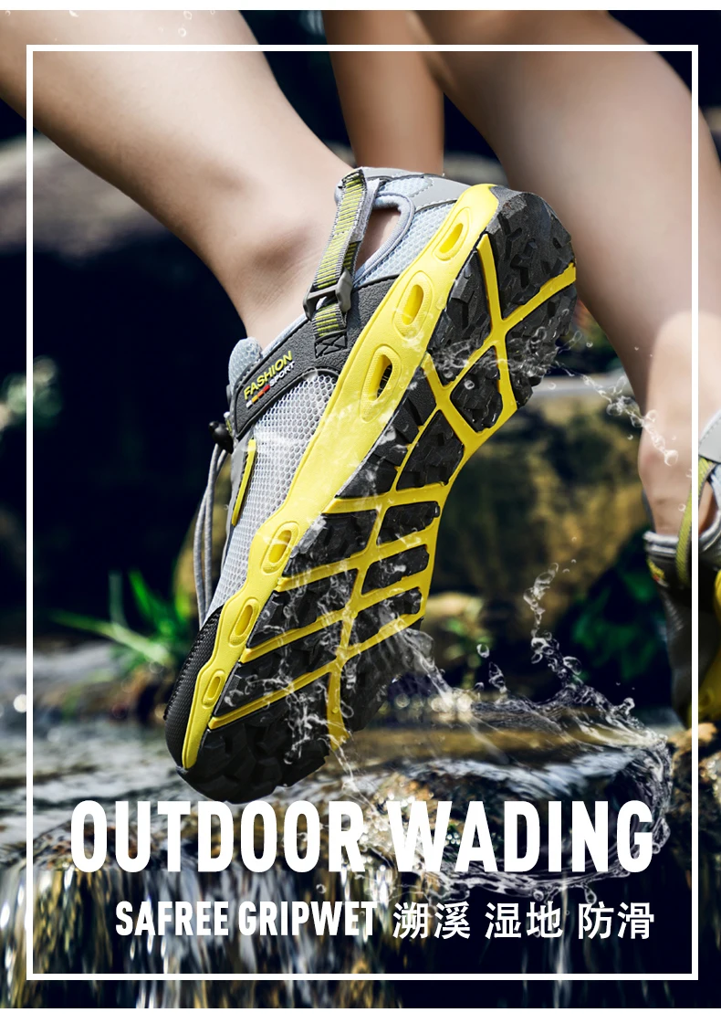 New Arrival Outdoor Aqua Shoes Sapatilhas Mulher Trekking Men Randonnee Scarpe Uomo Women Wading Upstream Breathable Mesh