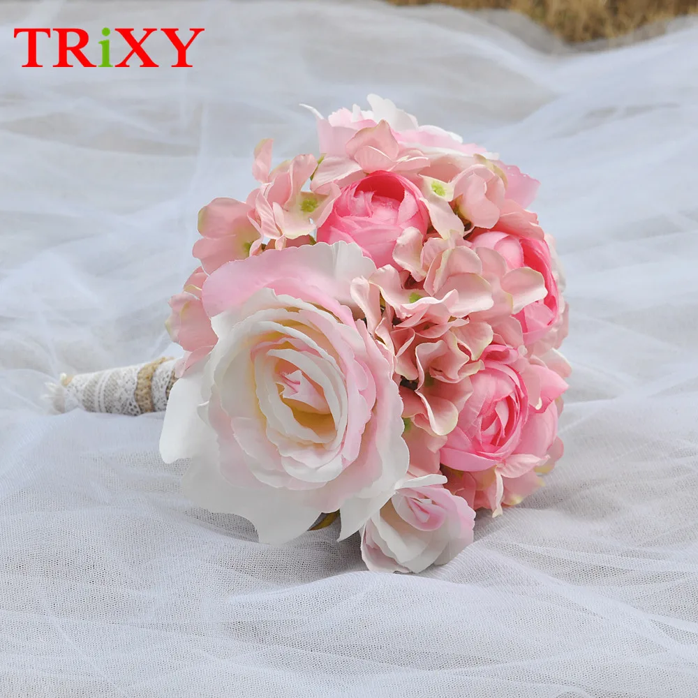 TRiXY B9 потрясающее свадебное украшение для подружки невесты Искусственные цветы розы цветы для свадебного букета романтический свадебный