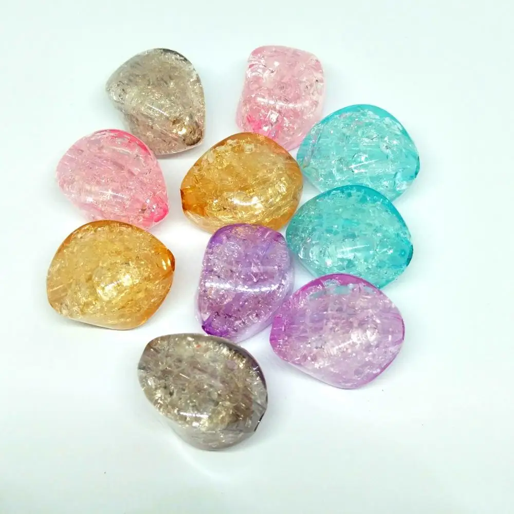 

2pcs 20mm * 14mm broken flower effect stone shaped resin beads, beads bracelet necklace earrings accessories, latest fashion