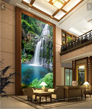 

Custom photo 3d wallpaper Non-woven mural picture wall sticker 3 d River flowing waterfall painting Living room decoration