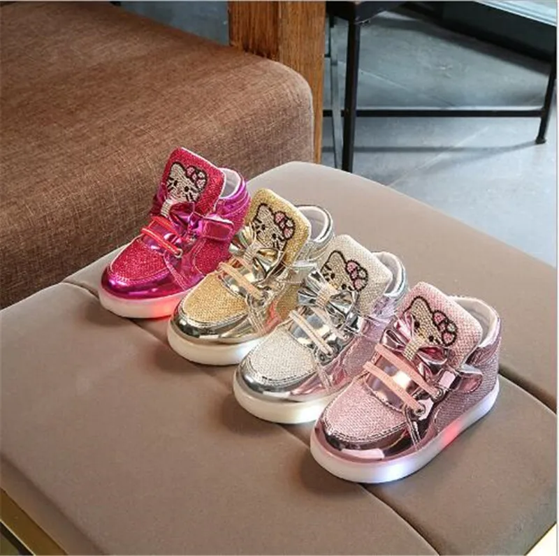 Cartoon Children LED Shoes Sneakers Boys Girls Colorful Flashing Lights Sport | Детская одежда и обувь