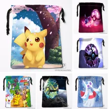 Пользовательские Покемон Пикачу шнурок дорожные сумки для хранения мини-сумка Плавание Пеший Туризм игрушки мешок Размеры 18x22 см#0412-04-212