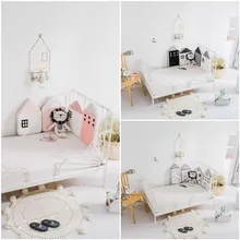 Buy 4pcs Set Baby Kids Bed Bumper Crib Cot Cotton Pillow Cushion Around Children's Room Decor Decorations Mattres Bedding Protector Free Shipping