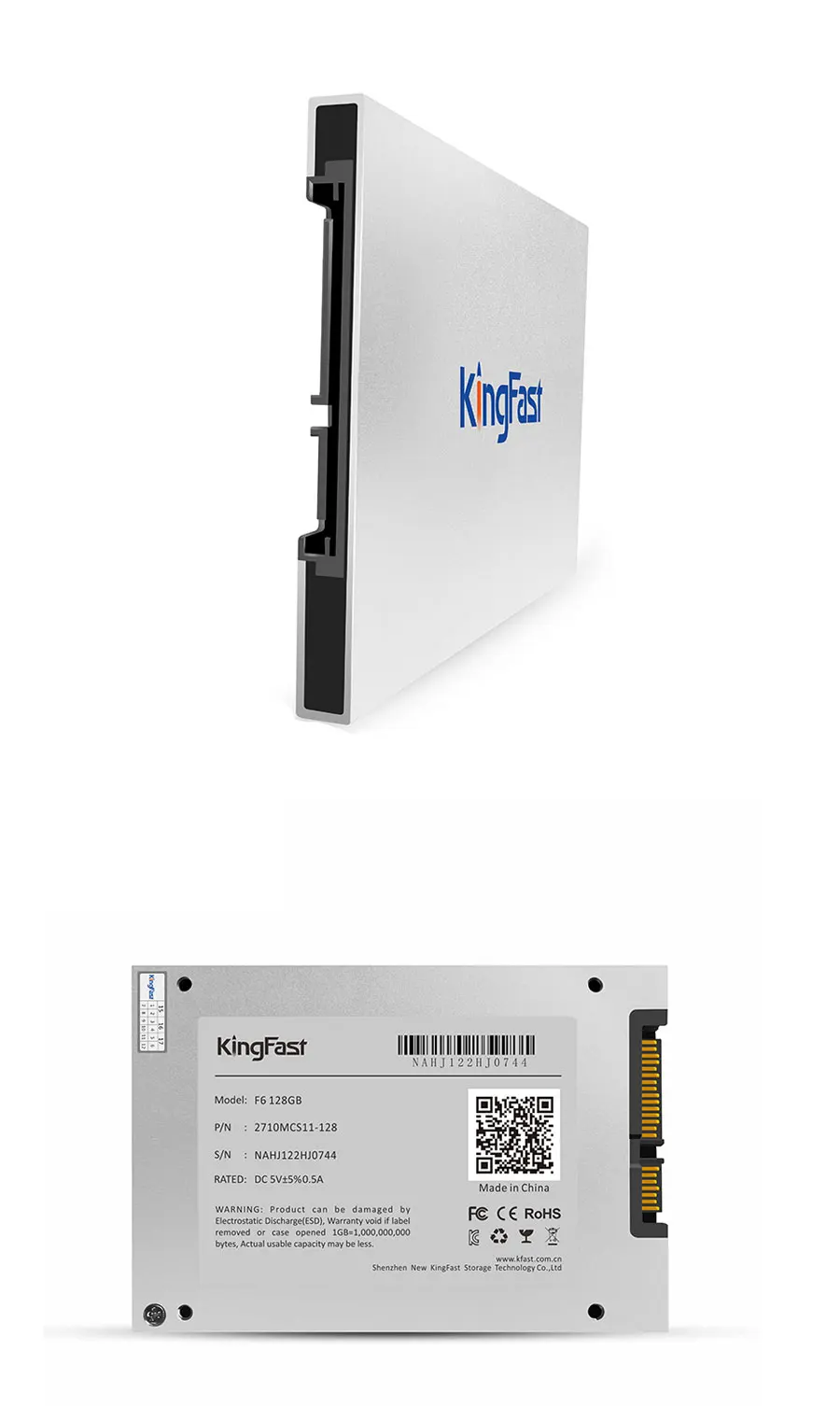 F6 Kingfast 2,5 "внутренний 32 GB 60 GB 128 GB SSD 7 мм Металл для ноутбука ноутбук рабочего SATAIII 6gbps HDD твердотельный жесткий диск