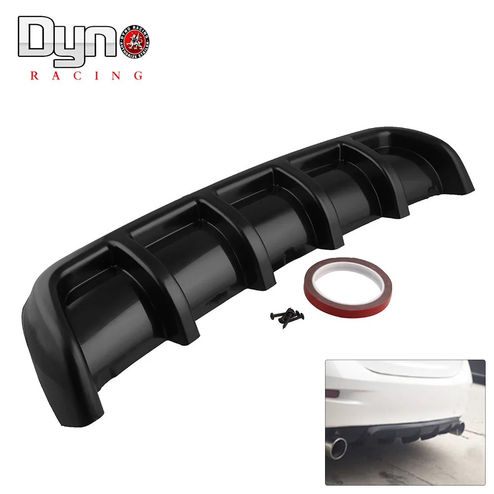 

Universal Bright Black Car Car-Styling ABS Rear Shark Fin Style Curved Bumper Lip Diffuser Shark 6 Fin Spoiler Kit SSW019-BK