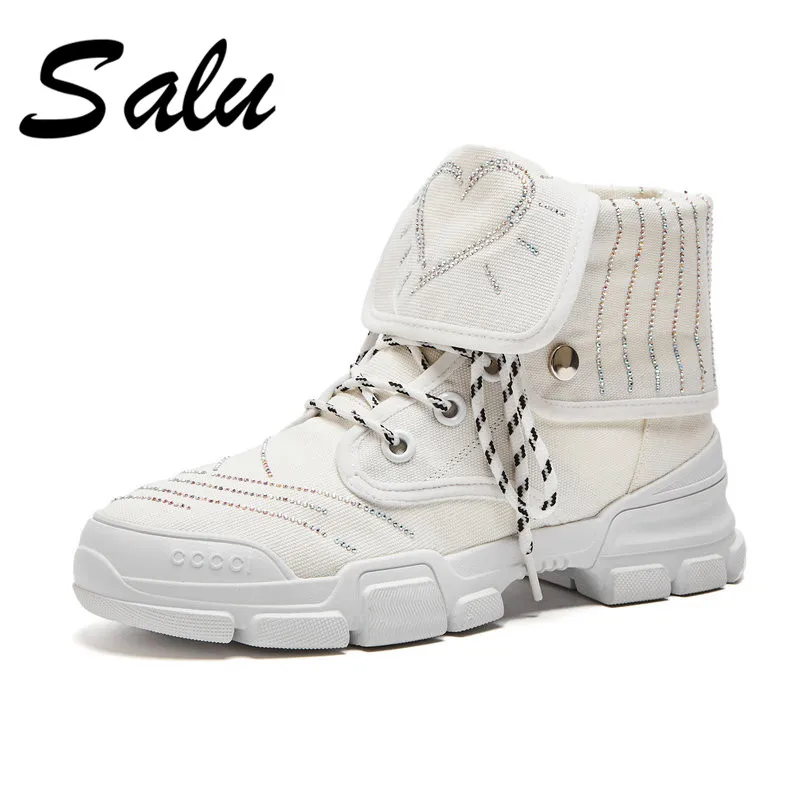 

Salu 2018 Autumn Winter Genuine Leather Ankle Boots High Quality Fashion Women's Boots New Short Boots