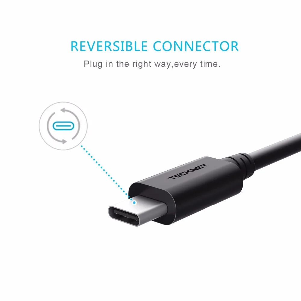 Tecknet usb type C кабель для быстрой зарядки usb type-C для Xiaomi mi 4C mi 5 4S OnePlus 2 Nexus 5X6 P кабель для мобильного телефона