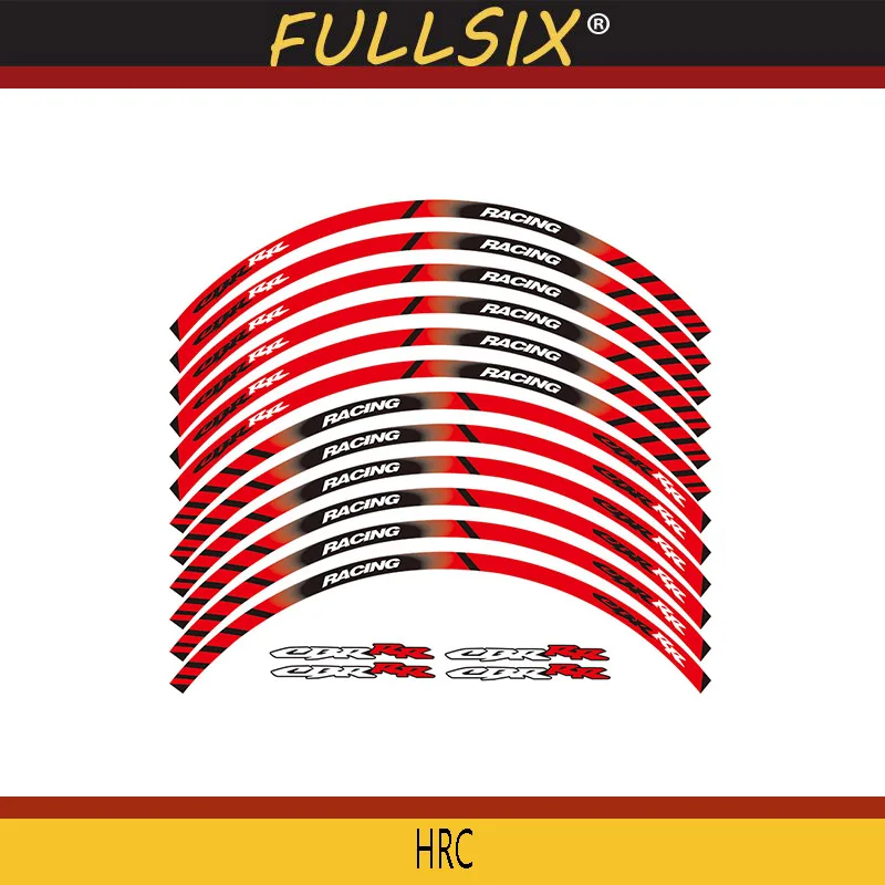 12 X толстый край внешний обод наклейки в полоску колесные наклейки подходят все honda Repsol HRC CBR250RR CBR400RR CBR600RR CBR1000RR - Цвет: 01