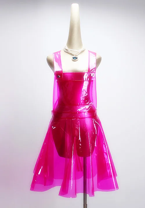 Achat PVC Vinly plastique robe d ensemble Festival d été Rave vêtements vêtements tenues voir à travers les robes Harajuku