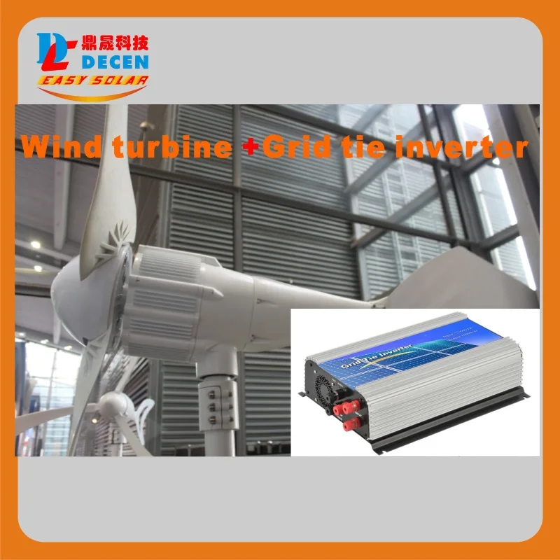 DECEN@  1000W 48V Wind Turbine Dolphin+1000W 45-90VDC Wind grid tie inverter