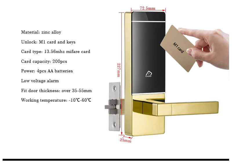 Smart cerradura electronica замок M1 карты, электронные Замок с одной защелки