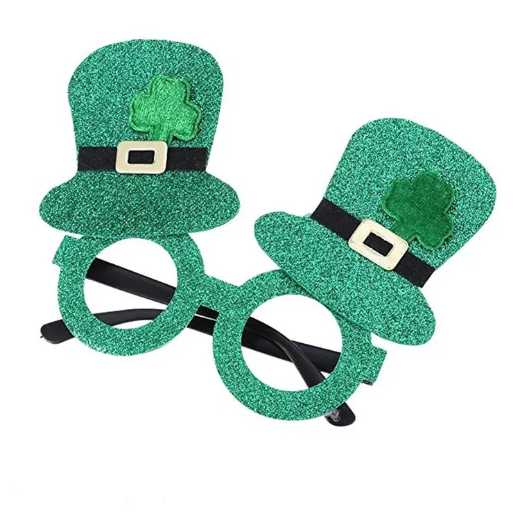 Ирландский праздник лук порошок очки Зеленый клевер шляпа st. Patrick праздничные