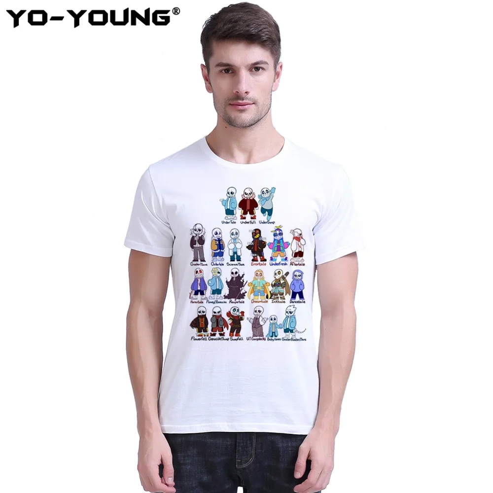 

Yo-Young Men T-shirts Undertale Sans Game Fans T Shirts Funny Design Printing Cotton Casual Men Summer Top Tees Customized