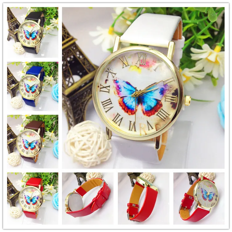 

New Luxury design Butterfly Desig Animals 3 styles quartz Watch Simple Ladies Watches with case stainless steel Relogio Feminino