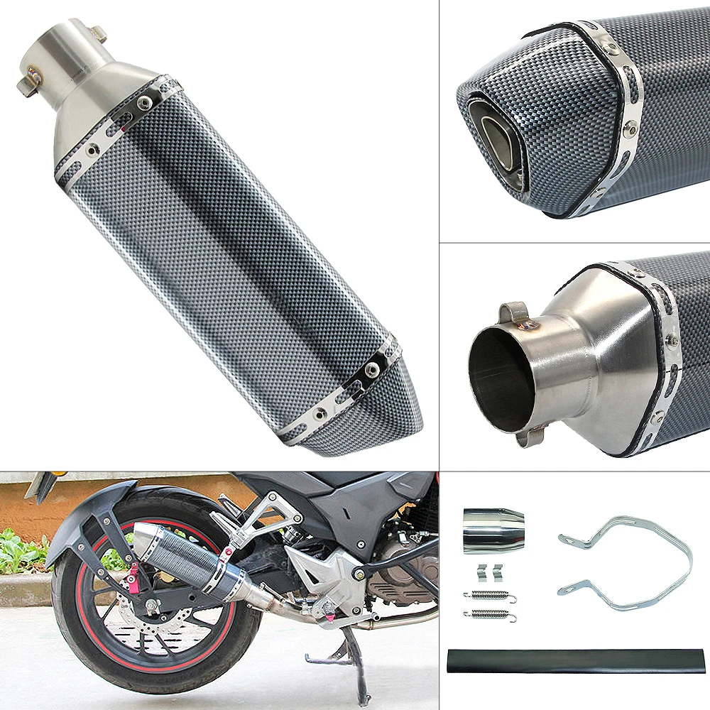 

Universal 51mm Motorcycle Exhaust Modified Scooter Exhaust Muffle GY6 for CBR CBR125 CBR250 CB400 CB600 YZF FZ400 Z750