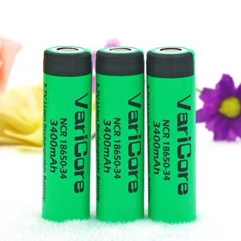 

3PCS 100% New Original NCR18650-34 3.7v 3400mah 18650 Lithium Rechargeable Battery VariCore batteries + Free shipping