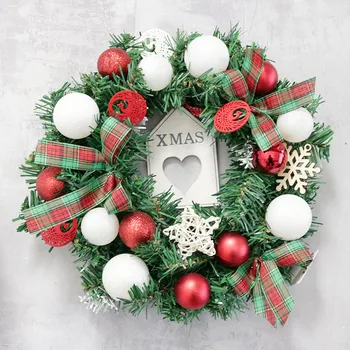 

2020 new 30cm Christmas Wreath Door Wall Ornament Garland Decoration Christmas Present party festival supplies #25