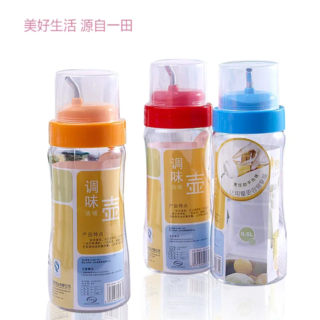 Smart Garments Plastic Oiler Oil Leak Sauce Bottle Vinegar Smart Garments Plastic Oiler Oil Leak Sauce Bottle Vinegar Condiment Bottles Kitchen Cruet 500ml