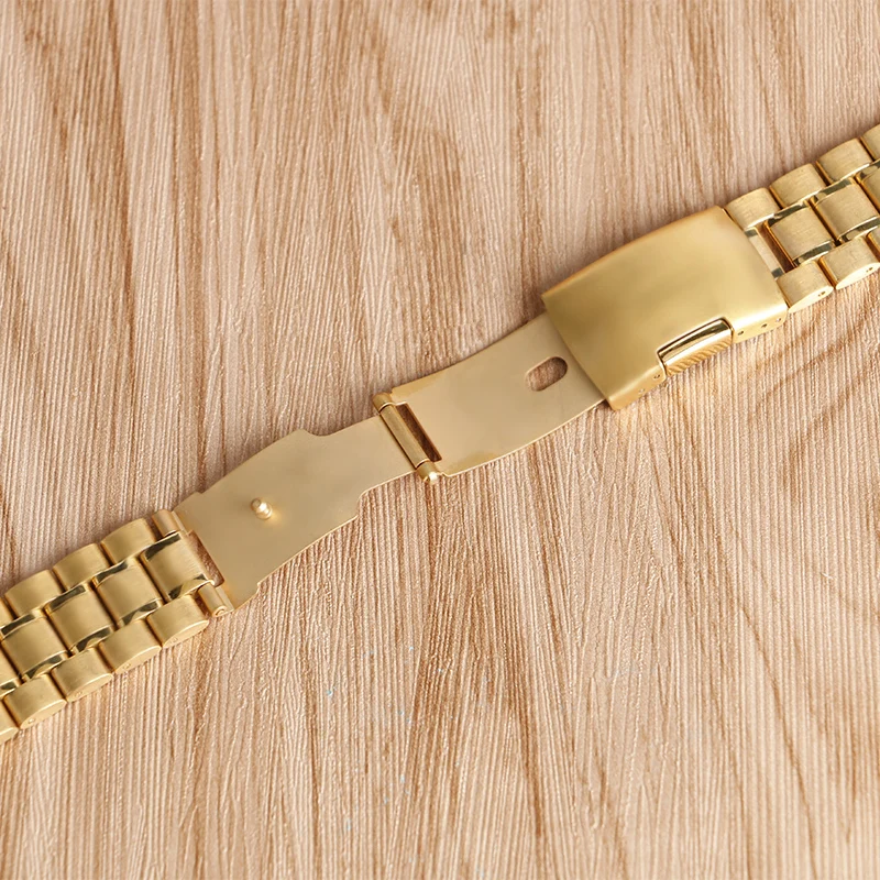 18 мм 20 мм 22 мм серебристый/черный/золотой браслет из нержавеющей стали ремешок сложить над застежкой Твердые звенья высокого качества браслет ремешок для часов