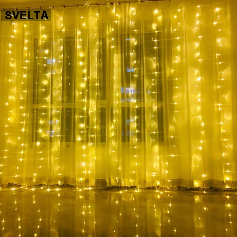 

10M Fairy Lights Garland LED Curtain String Lights Christmas Decoration For Wedding New Year Holiday Decor Party Icicle Lighting