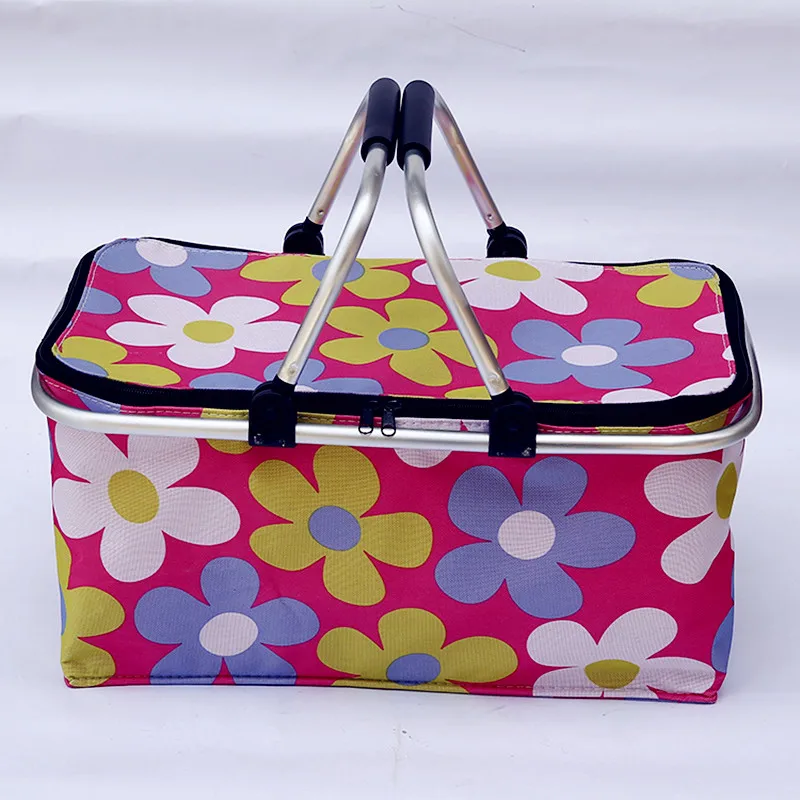 

2015 new Double handle folding basket shopping basket picnic basket/insulation