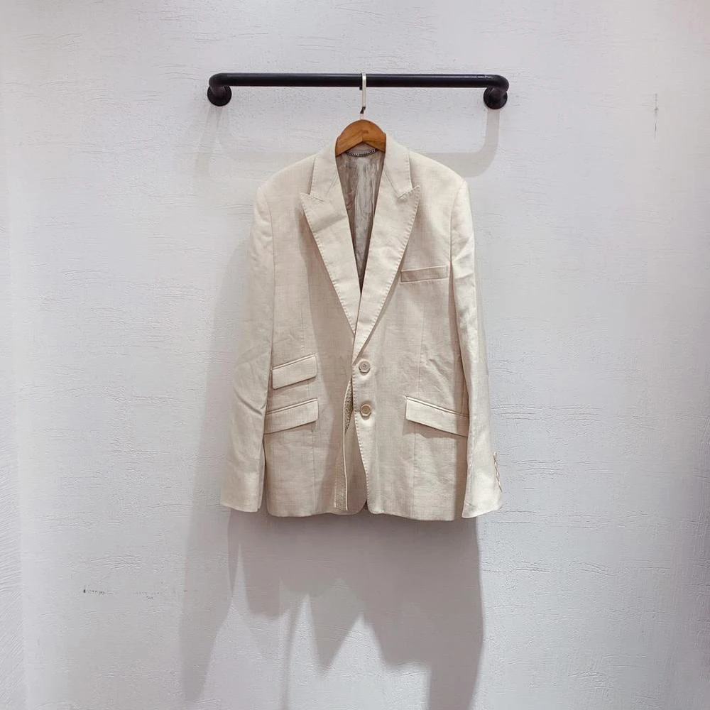 

2019 new ladies high quality fashion long sleeve lapel solid color two sides asymmetric casual suit jacket 0615