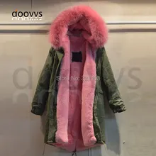 Мода одежда верхняя одежда парка с меховым воротником женские розовые пальто с мехом Удобная