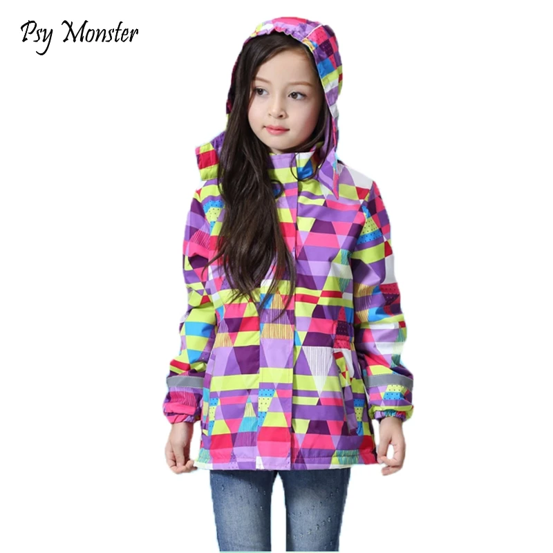 Girl Windbreakers Children Outerwear Polar Fleece RainCoat Kids Sport
