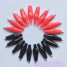 20pcs G98Y 28MM Metal Alligator Clip Crocodile Electrical Clamp Testing Probe Meter Black Red Plastic Boot High Quality On Sale tp23500 electrical tool aid 20pcs 0 7mm diameter back probe kit with alligator clip extention lead