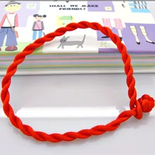 מכירה לוהטת אופנה אדום חוט מחרוזת צמיד מזל אדום ירוק בעבודת יד חבל צמיד לנשים גברים תכשיטי מאהב זוג(China)