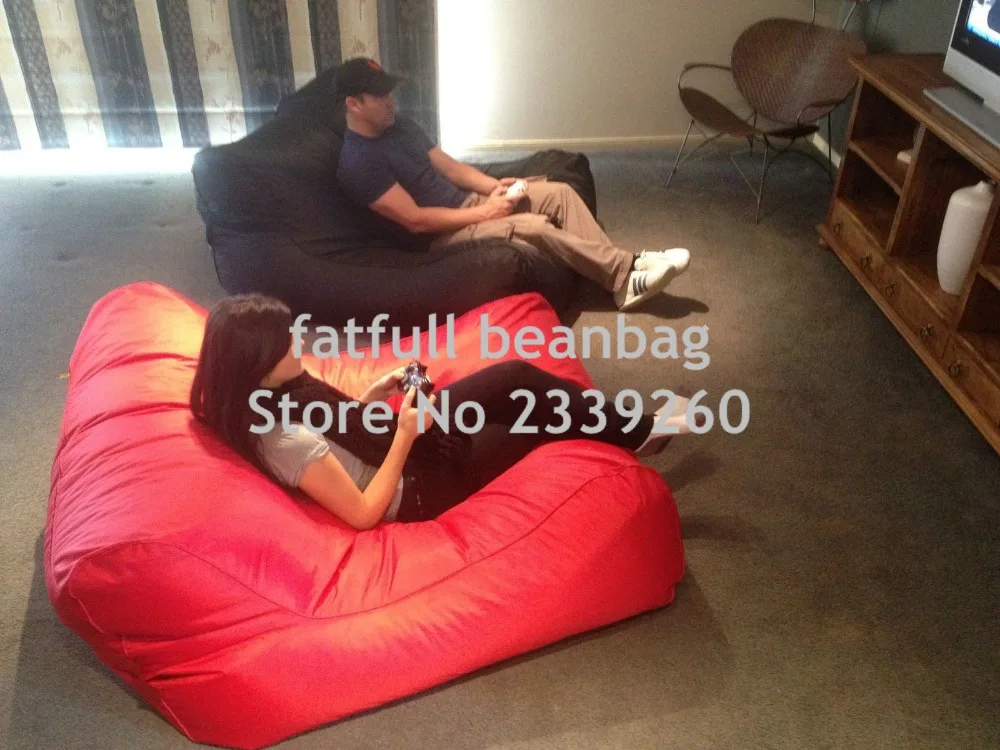 Cover only No Filler-Sunbrella Indoor/Outdoor Bean Bag Chair in red, TV beanbag chair, Gamer bean sofa lounger