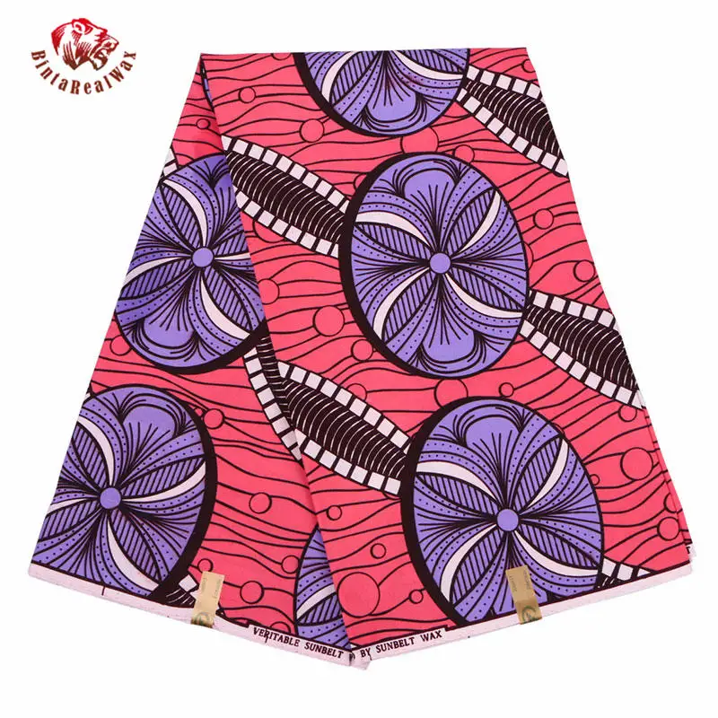 

Ankara African Polyester Wax Prints Fabric 2019 Binta Real Wax High Quality 6 yards African Fabric for Party Dress FP6168
