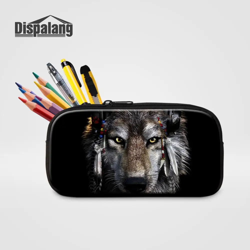 Dispalang Wolf косметичка с принтом сумка для женщин Карандаш сумка в стиле животных канцелярская сумка для хранения офисные школьные принадлежности Студенческая ручка чехол - Цвет: Зеленый